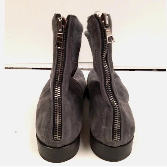 Les Hommes $860 Made in Italy Gray Suede Leather Ankle Boots Zip Up EU 45 US 12 main image 8